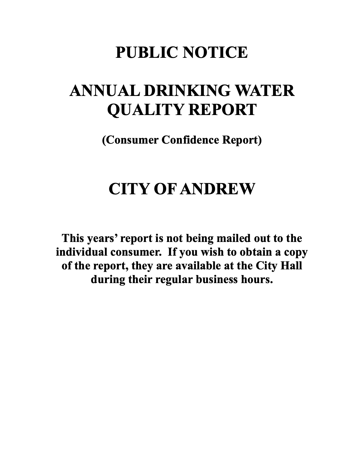 9/25 Drinking Water Quality Report